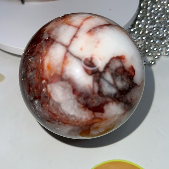 Hematoid (Fire) Quartz Large Sphere - 001 91MM 1090g - FIREQTZSPHERE001 - Picture 6 of 7